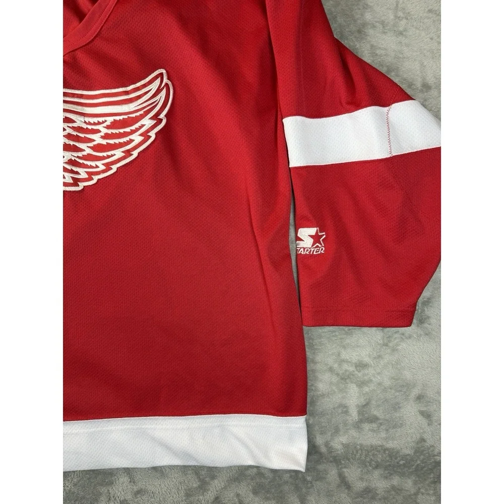 Vintage Starter Detroit Red Wings Jersey Mens XL NHL Hockey Red Pullover